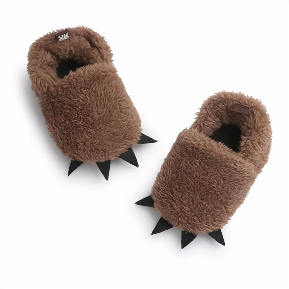 Милые теплые тапочки для малышей с изображением монстра лапа; коллекция года; зимняя обувь для маленьких мальчиков и девочек; одежда для малышей; для малышей 0-18 месяцев