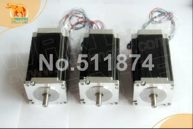 

Cheap CNC! Wantai 3PCS Nema 23 Stepper Motor Dual Shaft 57BYGH115-003B 3.0A 425oz-in 115mm CE ROHS ISO Embroidery 3D Printer