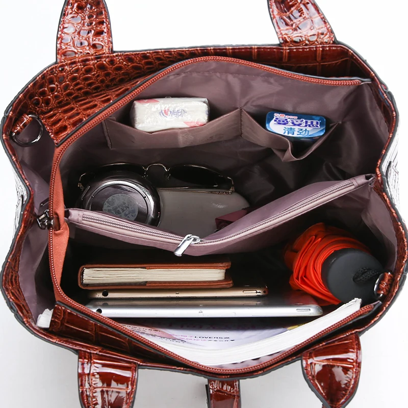 Новый роскошный костюм из 3 предметов женская сумка большая Вместительная ретро