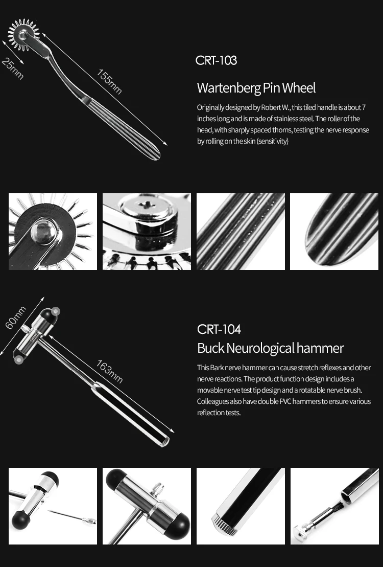 CARENT 7 типов Talyor wartenberg вертушка люкс медицинский неврологический ударный диагностический рефлекторный молоток