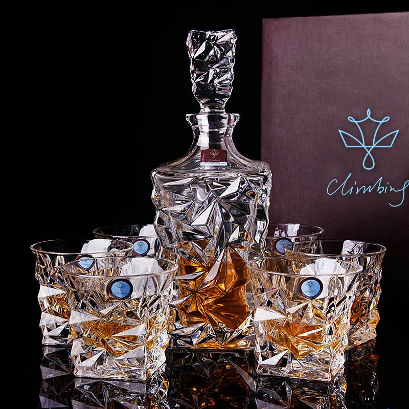 7 шт./компл. Европейская Хрустальная чашка для виски бокалы красного вина пива и