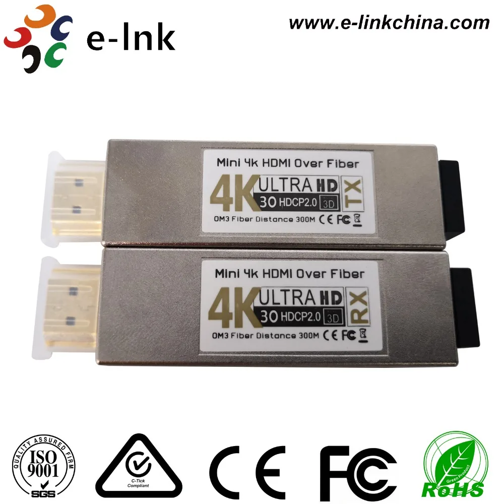 4K Mini 300m HDMI оптоволоконный преобразователь без задержки потери расширитель
