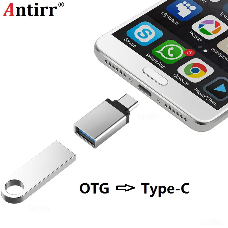 Адаптер Antirr USB Type C папа 3 0 мама OTG адаптер конвертер для Nexus 5X Macbook Chromebook Huawei Xiaomi|male