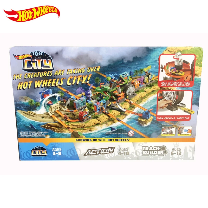 Игрушка для мальчиков Hot Wheels Deluxe City Track FNB15 (FNB17) Игрушечный трек Hotwheels Spin Tire Shop
