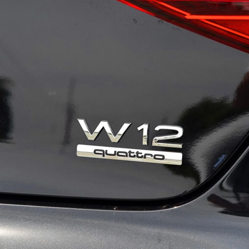 Фирменная Новинка W12 бампер наклейки JDM сзади знак боковой эмблемы для audi A4 A6 A8 Q3 Q5