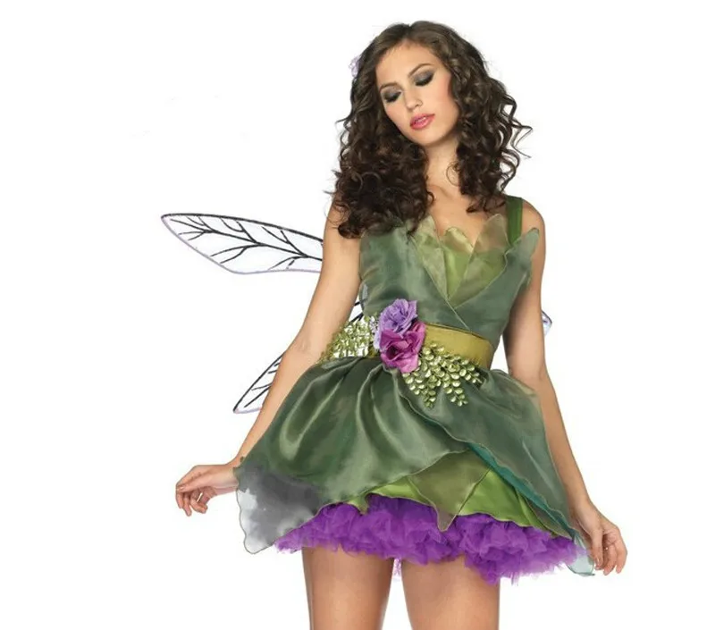 Новейший красивый костюм для косплея эльфа зеленого леса девочек милая