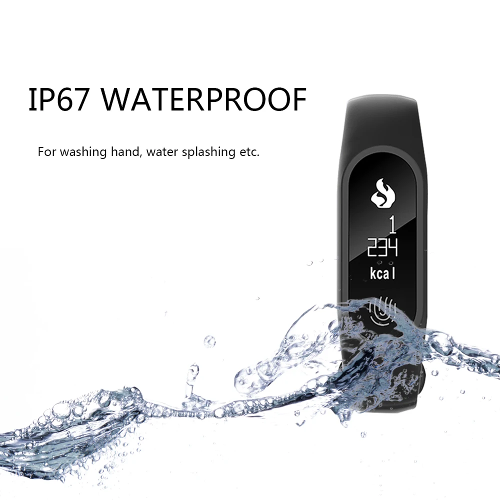 IP67 водонепроницаемый смарт браслет Bluetooth монитор сердечного ритма шагомер Smartband