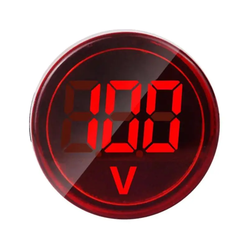 6-100V DC Цифровой вольтметр Индикатор Светодиодный круглый потолочный светильник сигнальный светильник круглый Панель метр Индикатор светильник Цвета, 51,4*28,3*20,3 мм