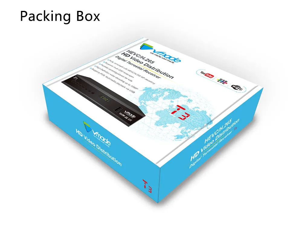 Vmade DVB T2 HD приемник 1080P ТВ-тюнер DVB T2 H.265 наземный декодер Dvb-t2 телеприставка с USB WiFi поддержка AC3