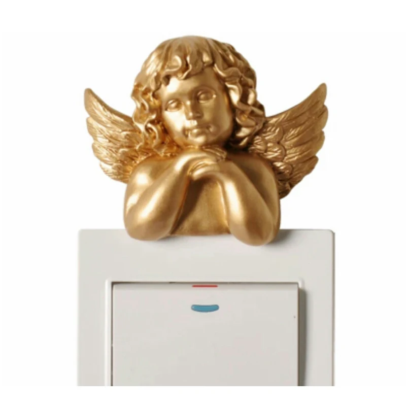 

European resin switch plate decor adapt Wall hangings Decorative Wall Sticker stereoscopic Angel Socket Adornment outlet sticker