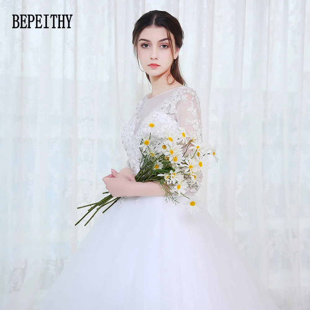Женское винтажное платье-трапеция BEPEITHY свадебное платье с рукавом 3/4 Аппликация