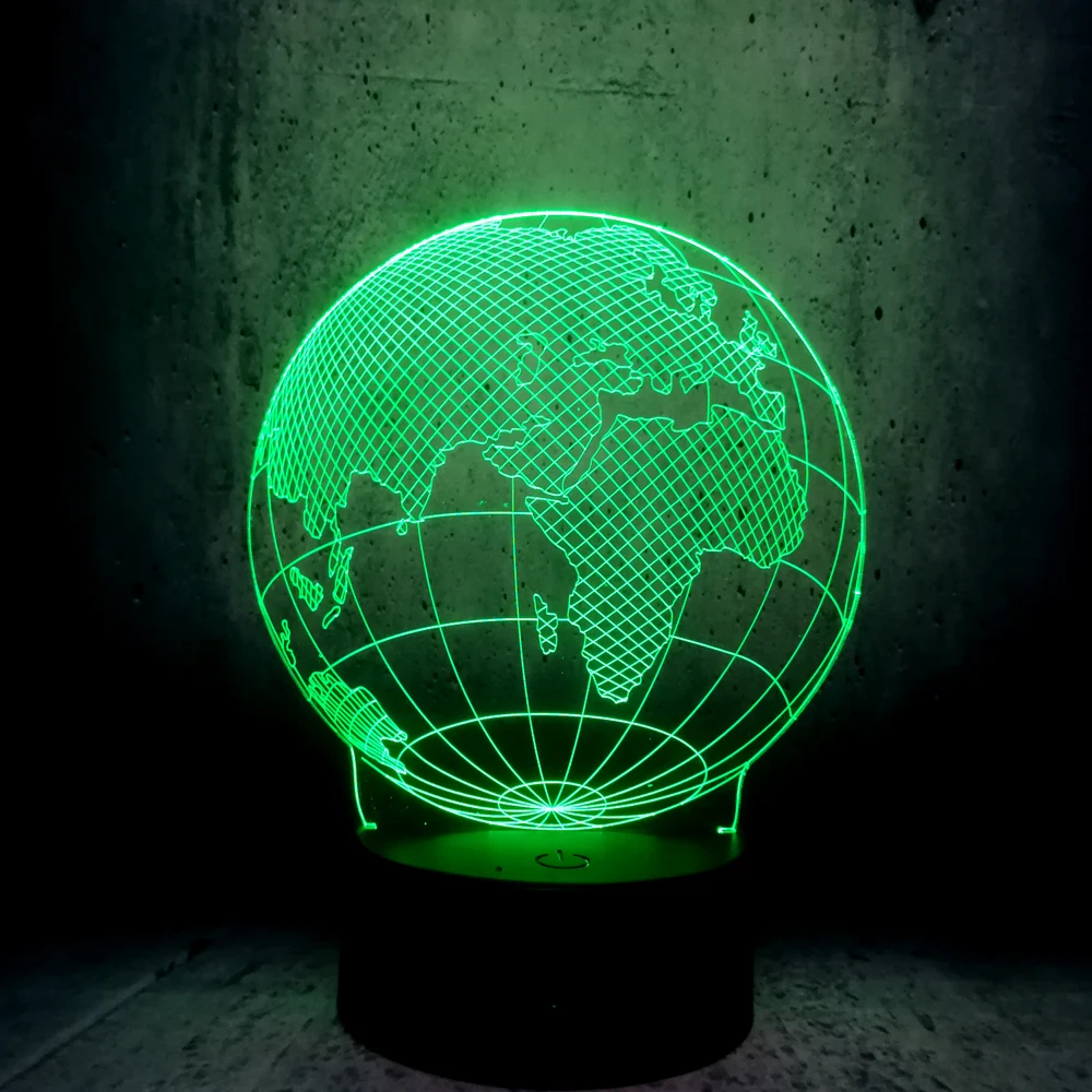 Новый дизайн Tellurion Глобус мир Европа карта 3D светодиодная лампа 7 видов цветов