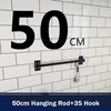 50cm Hanging Rod Настенная кухонная полка 304 нержавеющая сталь сушилка для посуды сливная чаша столовые приборы подстаканник Подставка-сушилка для посуды с поддоном кухонный Органайзер - Цвет: 50cm Hanging Rod
