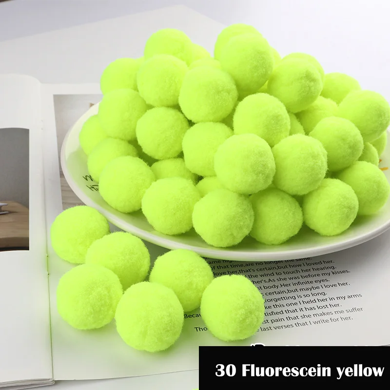 30 Fluorescent green Помпоном 8/10/15/20/25/30 мм Мини пышная Нижняя Pom Poms помпонами помпоном ручной работы набор «сделай сам» для ремесла домашнего декора Швейные принадлежности - Цвет: 30 Fluorescent green