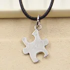 Модное ожерелье-пазл с подвеской для осведомленности об аутизме, женское ювелирное изделие, черный кожаный чокер в стиле панк, кожаное ожерелье, подарок