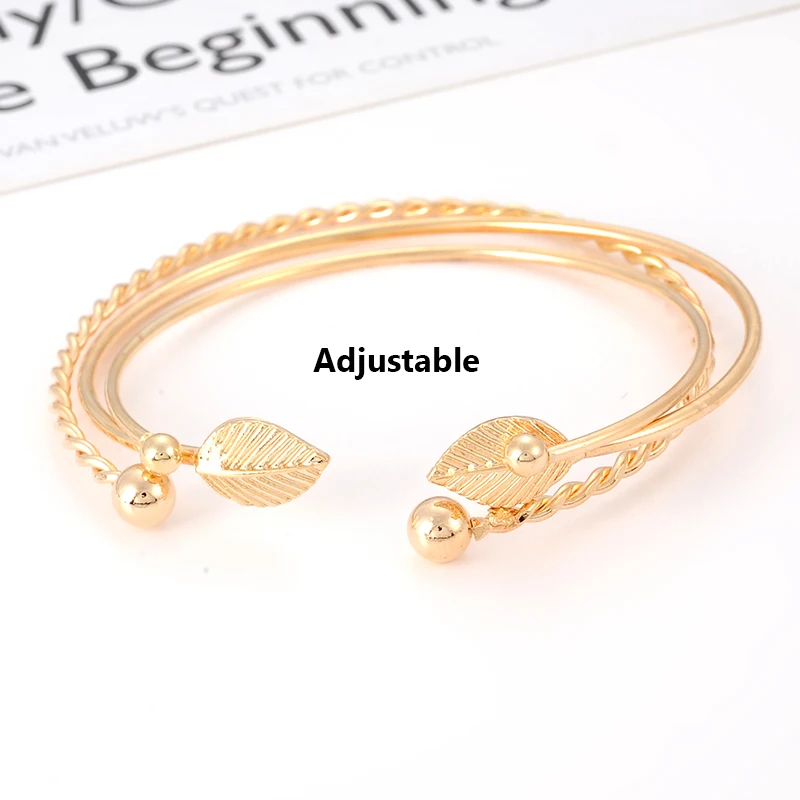 Zhini 3 шт./компл. Новая мода макси Jewelry Винтаж регулируемые браслеты лист формы