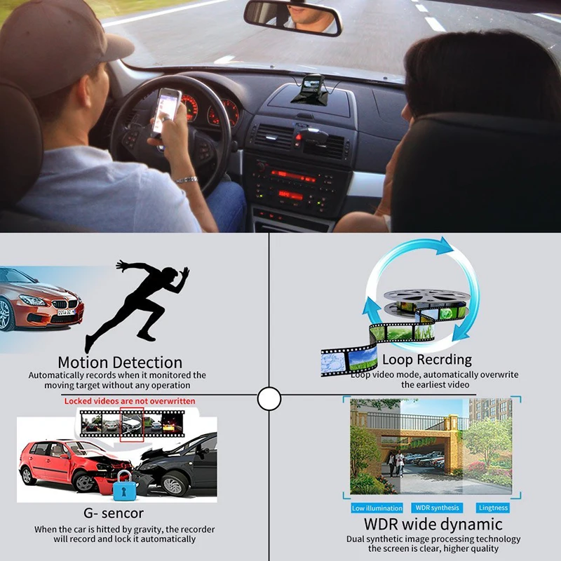 Автомобильный регистратор с парфюмом Full HD 1296P видеорегистратор Камера 2