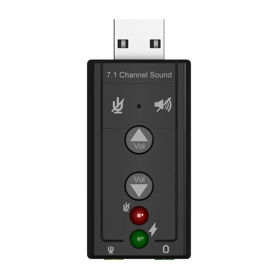 Звуковая карта USB 2 0 Внешний 7 1 канал 3D аудио мини адаптер + кнопочное управление и