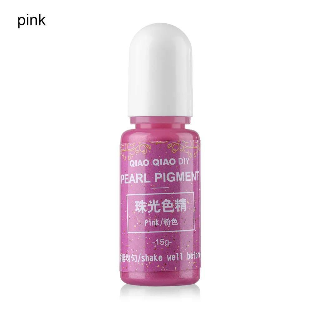 pink 15 г/бутылка пигмент эпоксидная УФ Смола Сделай Сам ручной работы художественные поделки окрашивающий краситель Сделай Сам краситель мыло Изготовление ювелирных изделий - Цвет: pink