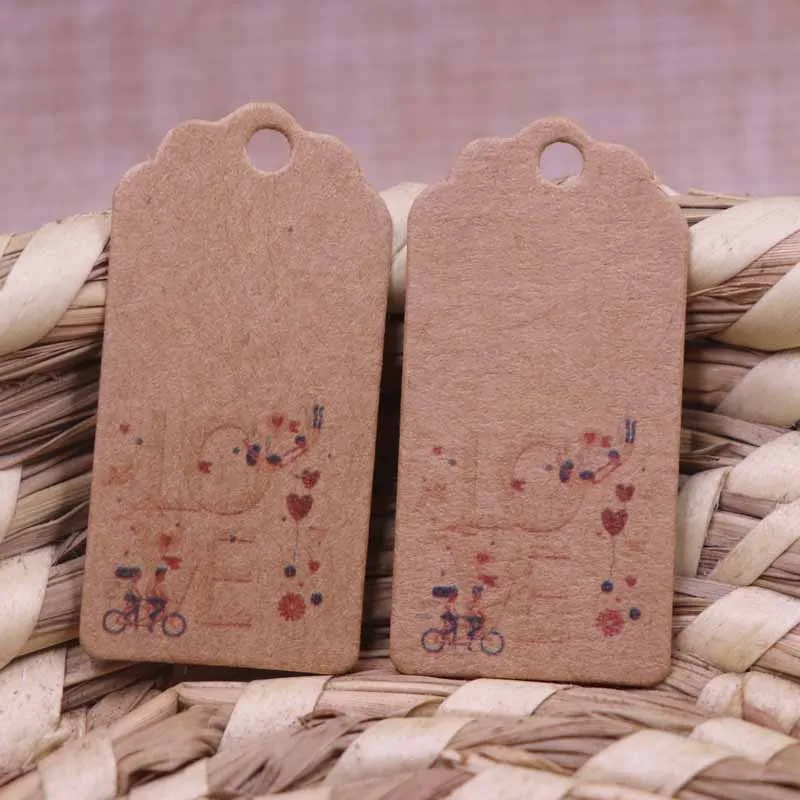 100card same as pic Горячая Распродажа, новинка, сделай сам, 100 шт, 2x4 см, белый/коричневый, с днем рождения, 4 вида бумажных тегов, гребешок, фестиваль, день рождения, украшение, мини - Цвет: 100card same as pic