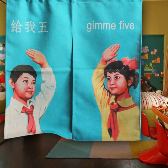 Креативные двери шторы милые принты GIMME FIVE хлопок лен домашний декор разделитель