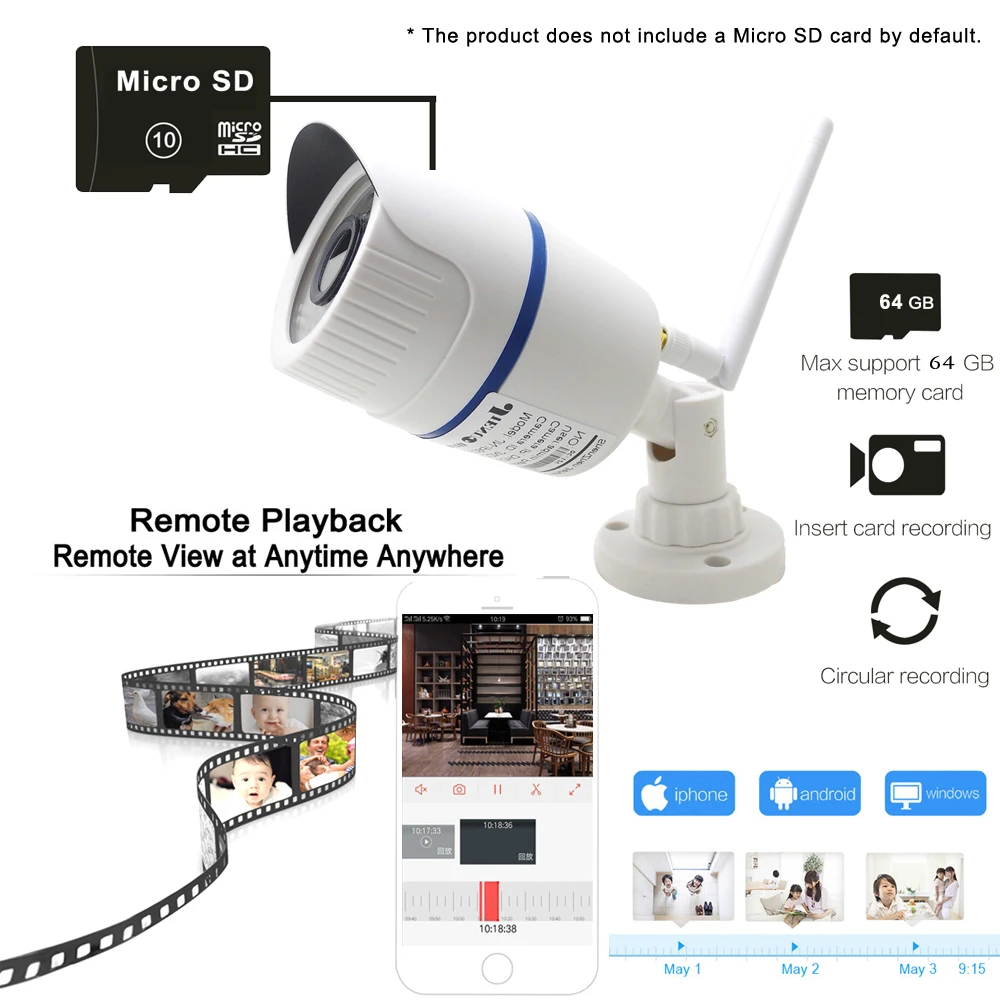 Ip-Камера уличная Беспроводная с поддержкой Wi-Fi 1080/960/720P 2 МП | Безопасность и защита