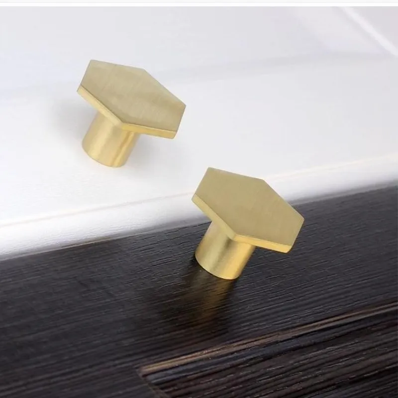 2 шт./лот Золотой антикварный медный шестигранник ручки шкафа Ручка комода ящика