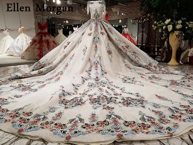 Элегантное серебряное кружевное бальное платье, свадебные платья Vestido De Noiva, пышные прозрачные кружевные свадебные платья «горный хрусталь»