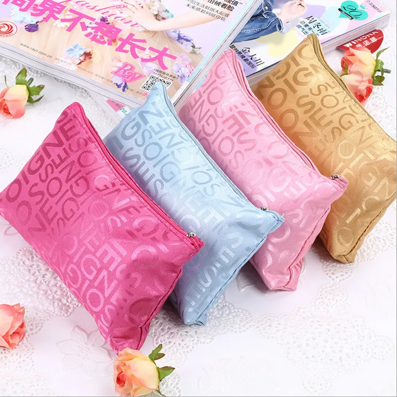 

Clearance! Waterproof Travel Cosmetic Bag Nylon Organizador Zipper Elegant Wash Bags Makeup Organizer Storage Bag Neceser