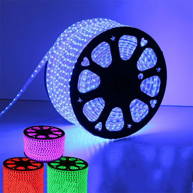 

YRANK 50M RGB LED Strip Light 5050 SMD 60LEDS/M AC110V 220V Flexible LED Neon Rope Lighting Waterproof Disco Lighting+Power Plug