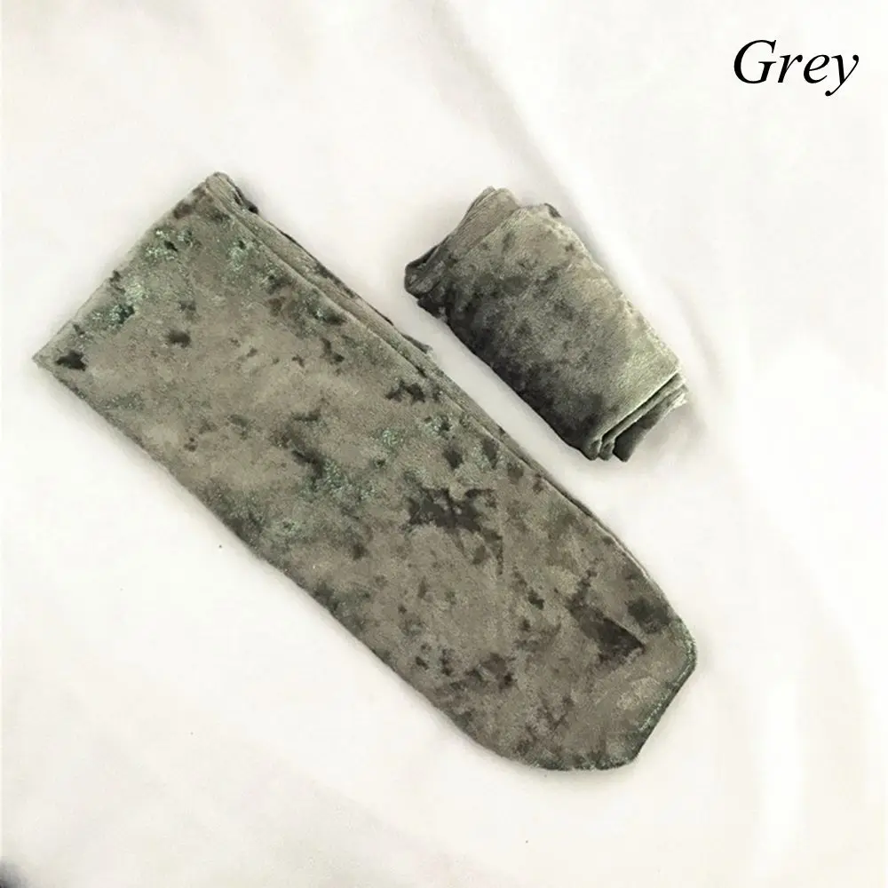 grey 1 пара, модные женские зимние теплые повседневные Бархатные ретро-носки, мягкие винтажные носки, ножной браслет, бархатные длинные носки - Цвет: grey