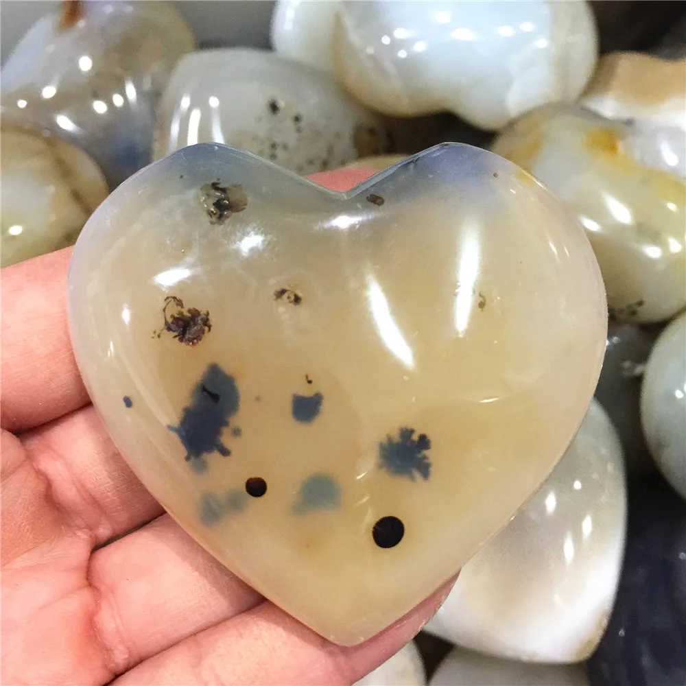 1 шт. натуральный агат сердце кристалл Love Stone Madagascar Ocean водный Агат Камень
