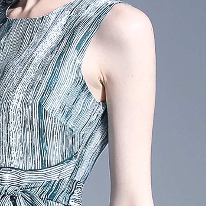 Повседневное платье-жилет 2019 летнее женское платье с круглым вырезом без рукавов