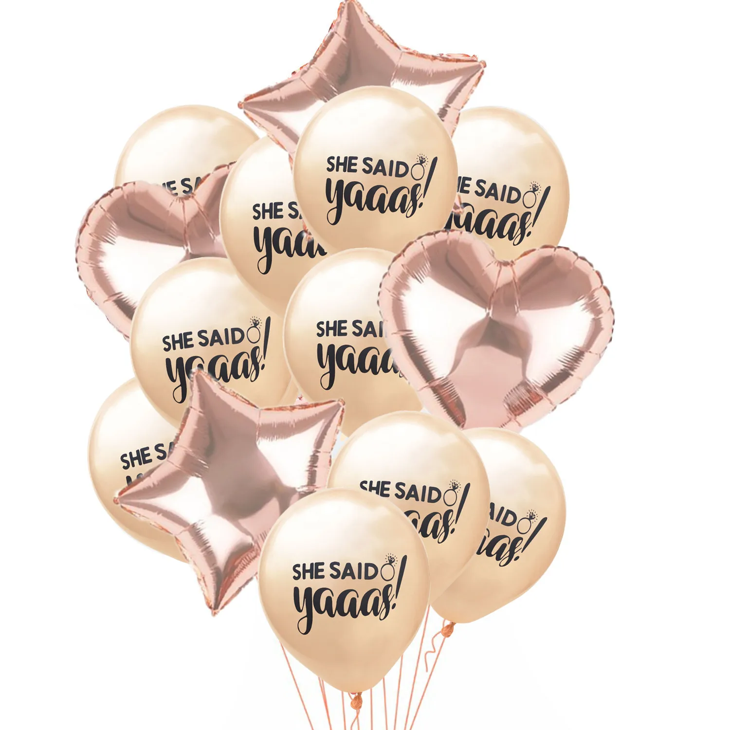 14 шт смешанный шар цвета розового золота конфетти воздушные шары она сказала Yaaas