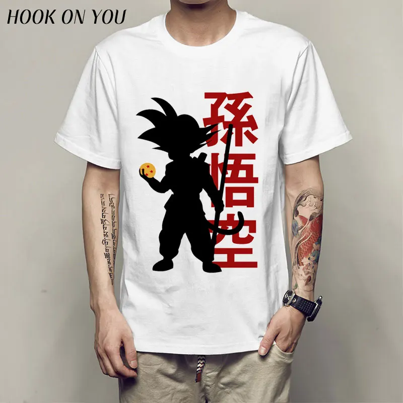 Dragon Ball Z футболка в стиле японского Аниме Сон Гоку Супер Саян топы с коротким