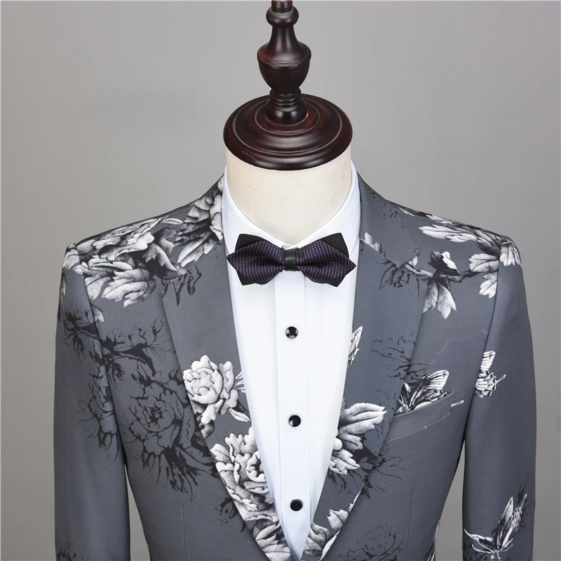 Мужской костюм для свадьбы NA50 серый облегающий с цветами|tuxedo styles|tuxedo flowerstuxedo men |