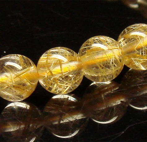 Оптовая продажа со скидкой натуральный желтый золотой иглы Рутиловый Кварц