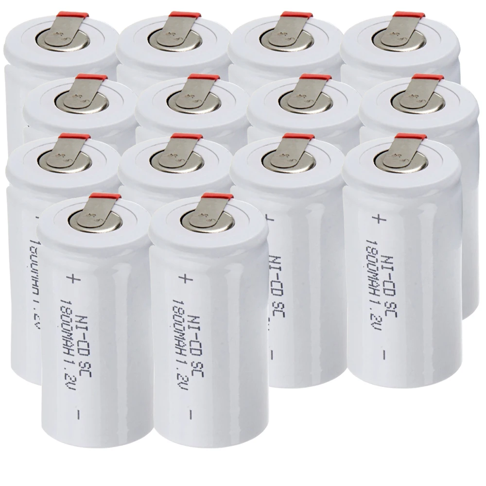Самая низкая цена 14 шт аккумулятор SC 1 2 v батареи перезаряжаемые 1800 mAh nicd Батарея