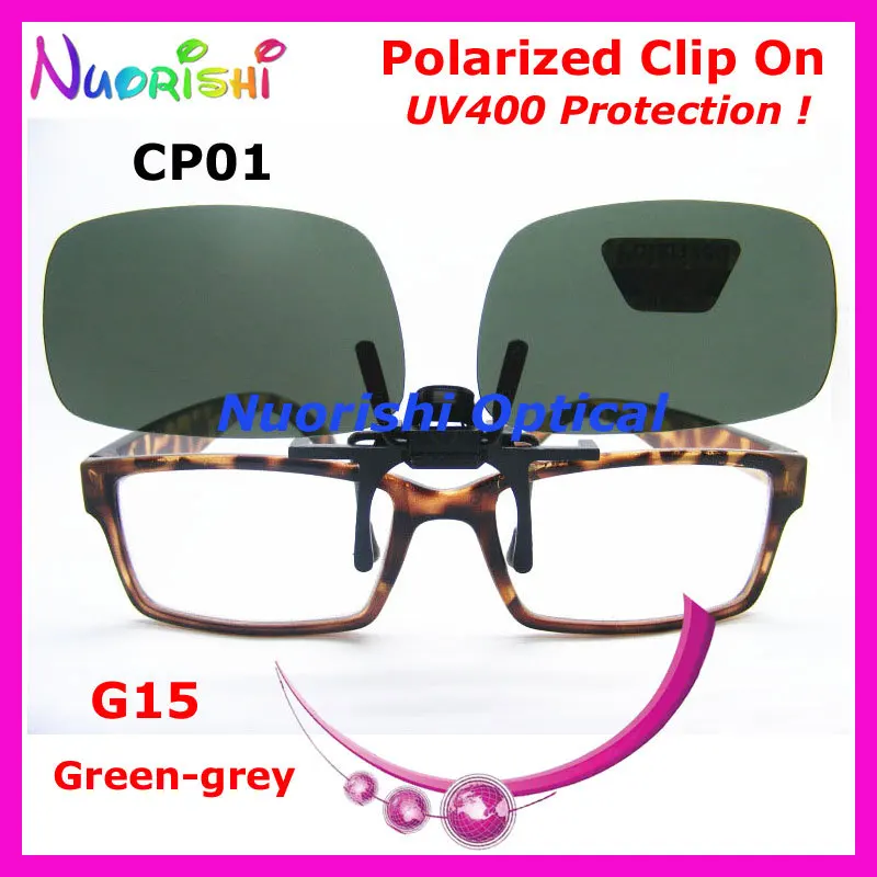 Рекомендованные 10/20 шт CP01 зеленые gery G15 очки Поляризованные клип на