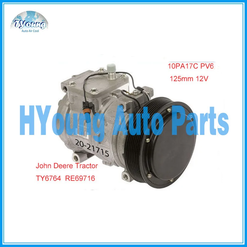 Компрессор переменного тока OE RE69716 SE501462 подходит для трактора John Deere 10PA17C TY6764 TY24304