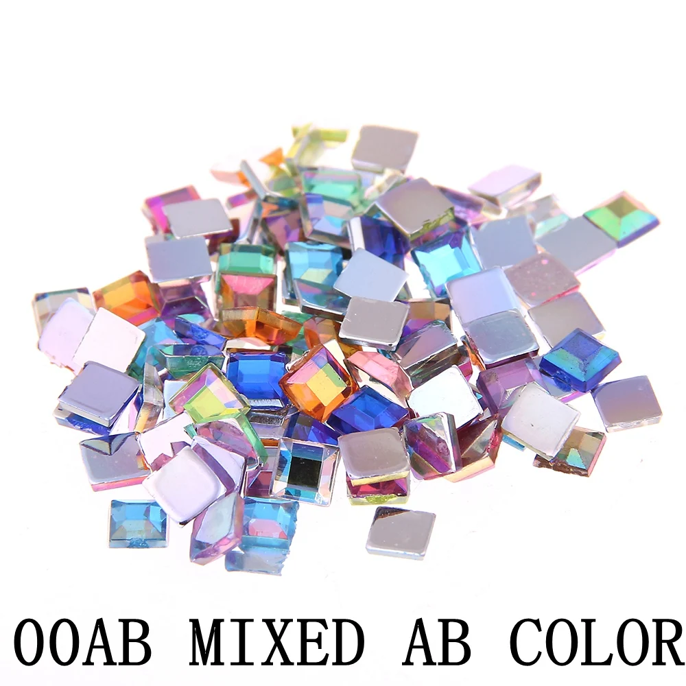 00ab mixed ab colors Стразы для ногтей с плоской задней стороной 2 мм 4 мм 6 мм смешанные размеры 4 г около 180 шт для рукоделия Скрапбукинг Сделай Сам одежда для украшения ногтей - Цвет: 00ab mixed ab colors