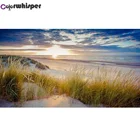 Алмазная картина, полностью квадратнаякруглая дрель, камень, пляж, море, трава, пейзаж, 5D Daimond, вышивка, крест, Стич 069QW