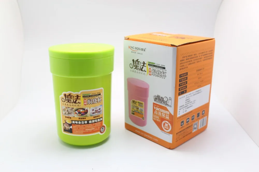 Новый 500 мл младенческой теплее изоляции коробки с ложкой из нержавеющей стали