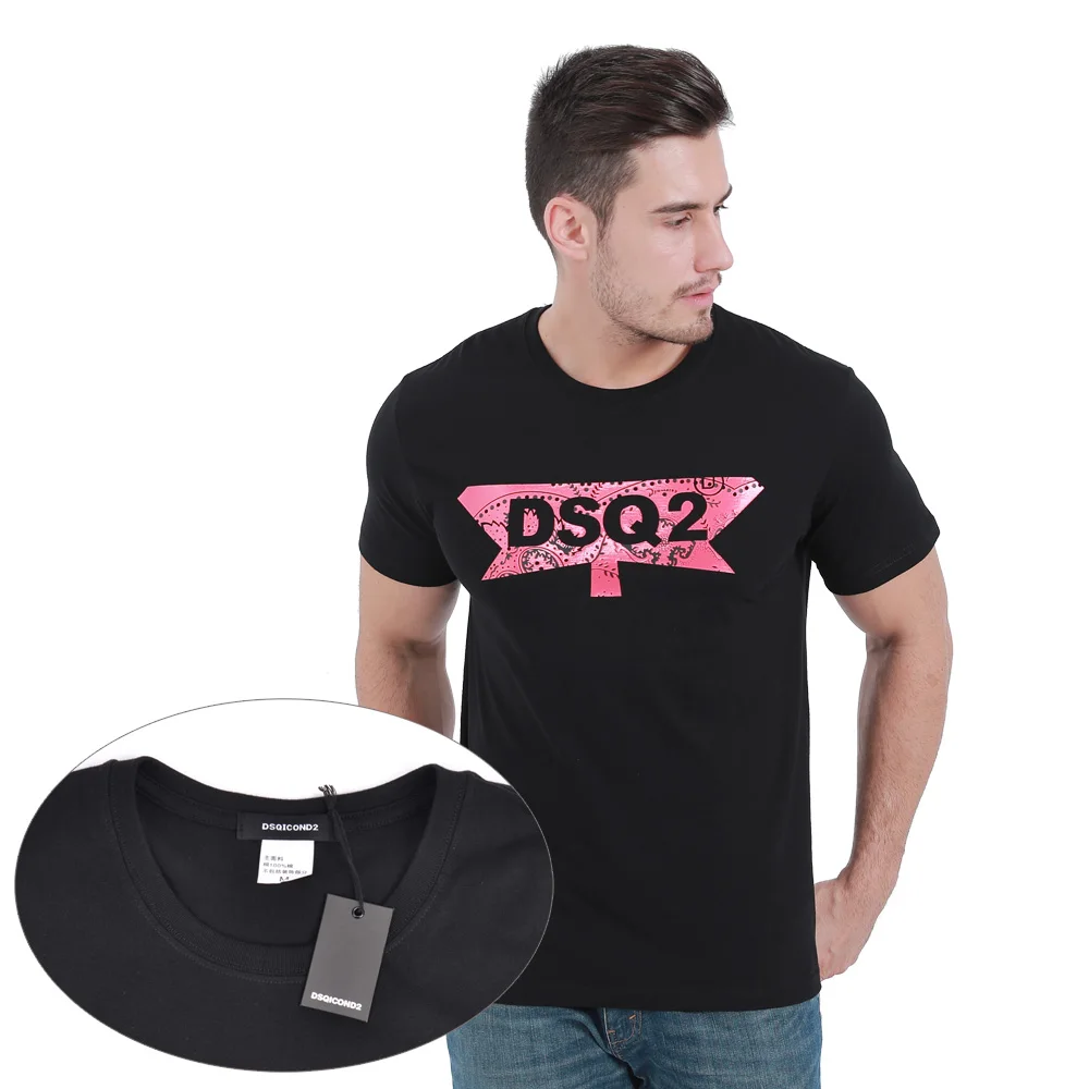 DSQICOND2 DSQ2 Летние повседневные футболки с буквенным принтом мужские хлопковые