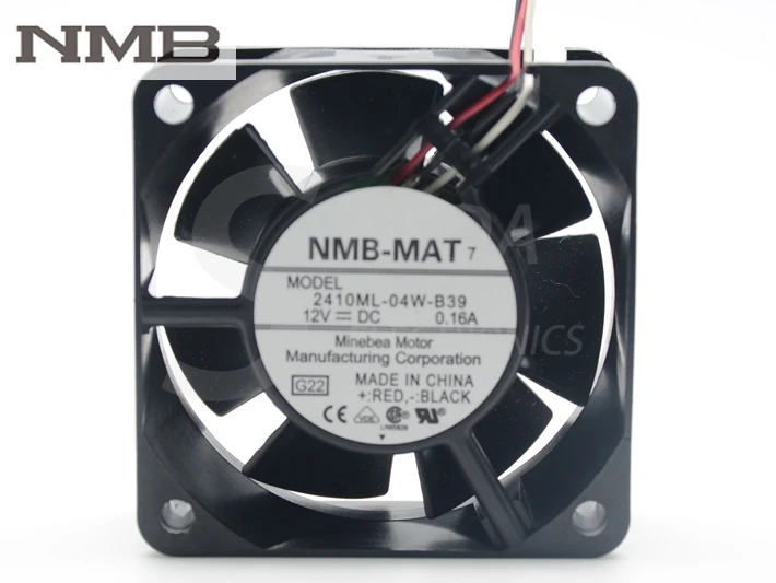 Для NMB 2410ML 04W B39 6025 6 см 12 В 0.16A три провода двойной шарикоподшипник Вентилятор 60*60*25