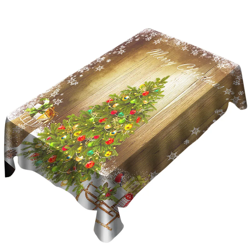 Natal New year Christmas gift Xmas party Tablecloth New Print Rectangle Table Cover decor for the Noel dinner party Hot
