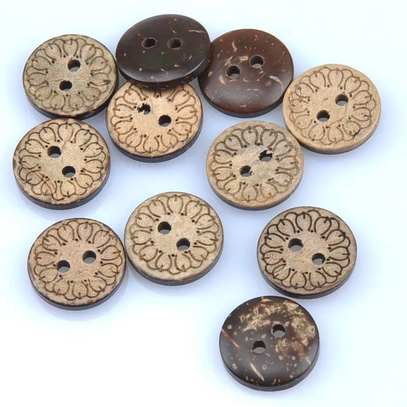 50 шт. смешанный узор Кокосовая оболочка Швейные Кнопки Ремесло и Скрапбукинг 15 мм