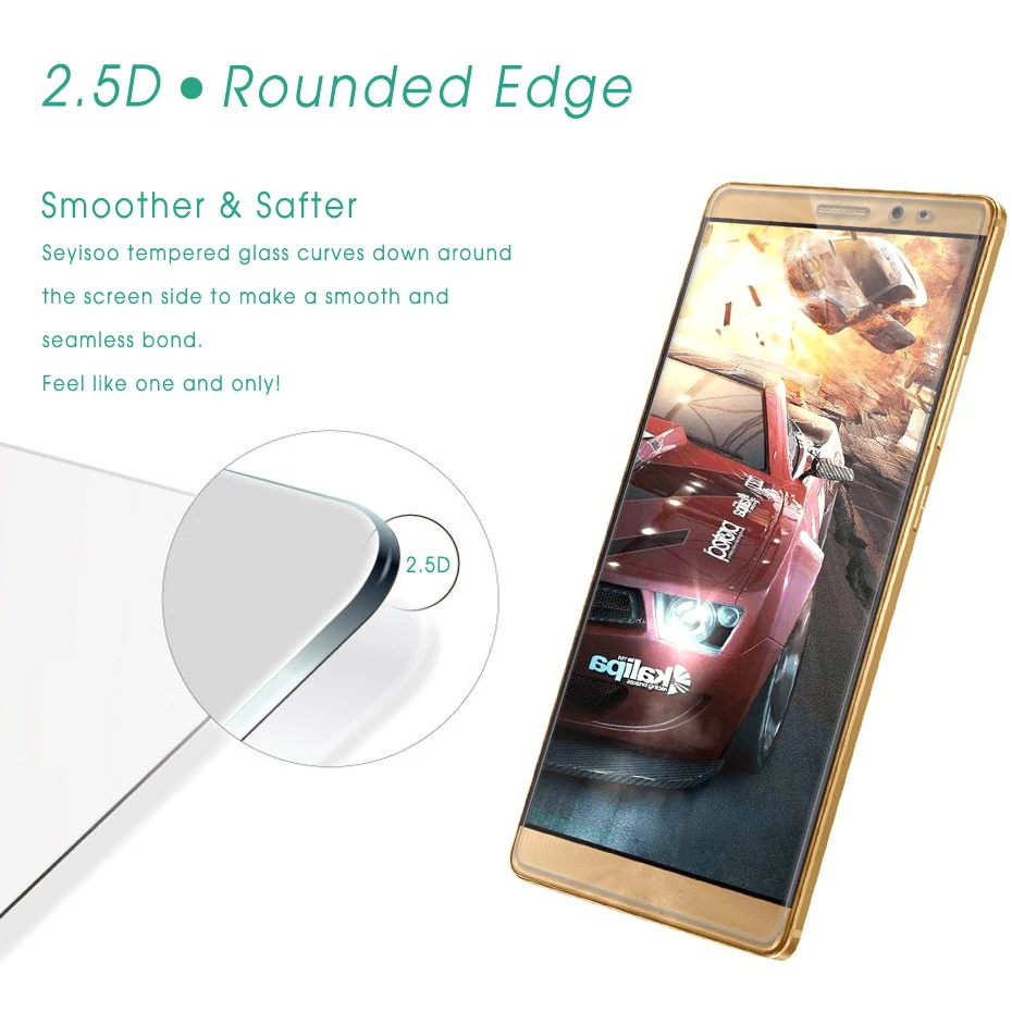 

[3 Pack] Original Seyisoo Brand 2.5D 9H Safety Toughened Cover Glass Tempered Screen Protector Film For Huawei Mate 8 Mate8
