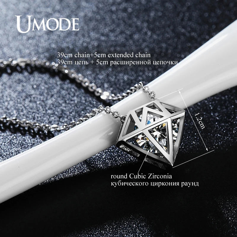 UMODE Brand Hot Crystal Drop Earrings And Pendent Necklace Jewelry Sets For Women White Gold Color Gifts AUS0033 | Украшения и