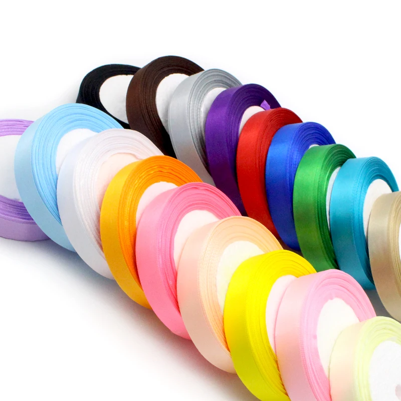 25y/рулон 25 мм шелковые рождественские атласные ленты для Свадебный Праздничный торт подарочные украшения для самодельного изготовления упаковочные материалы 040007112(25